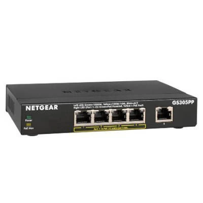 Schakelaar Netgear GS305PP-100PES 5x 10/100/1000 83 W PoE+