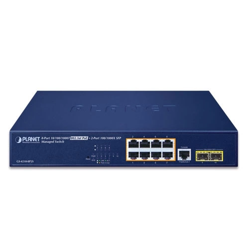 Schakelaar Planet GS-4210-8P2S 8x 1Gb 2x SFP 140 W PoE+