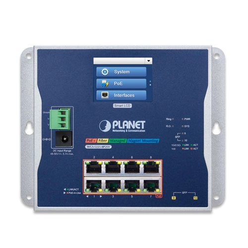 Schakelaar Planet WGS-5225-8P2SV 8x 1Gb 2x SFP 240 W PoE+