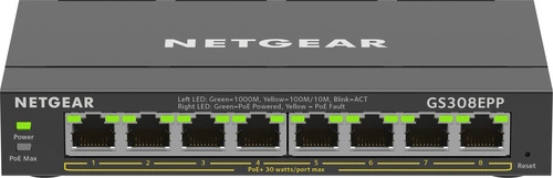 Schakelaar Netgear GS308EPP-100PES 8x 1Gb 123 W PoE+