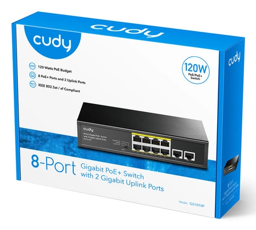 Schakelaar Cudy 10x 1Gb 120 W PoE+