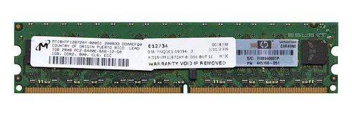 RAM-geheugen 1x 1GB Micron ECC UNBUFFERED DDR2 800MHz PC2-6400 UDIMM | MT18HTF12872AY-800D1