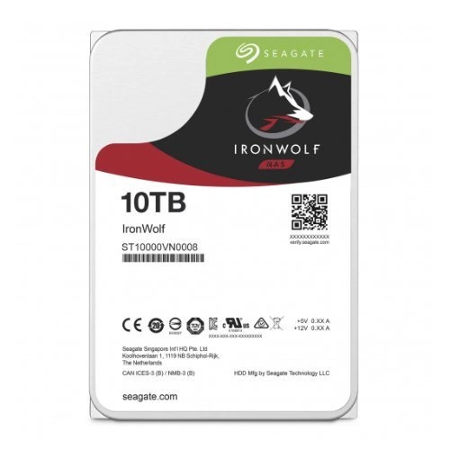 Harde schijf Seagate IronWolf 3.5'' HDD 10000GB 7200RPM SATA 6Gb/s 256MB | ST10000VN0008