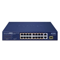 Schakelaar Planet FGSD-1821P 16x 100Mb | 1x 1Gb 1x RJ-45/SFP 185 W PoE+