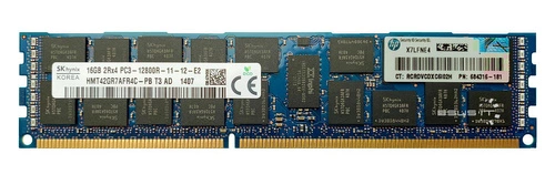 RAM-geheugen 1x 16GB Hynix ECC REGISTERED DDR3 2Rx4 1600MHz PC3-12800 RDIMM | HMT42GR7AFR4C-PB