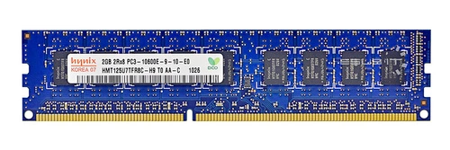 RAM-geheugen 1x 2GB Hynix ECC UNBUFFERED DDR3 1333MHz PC3-10600 UDIMM | HMT125U7TFR8C-H9