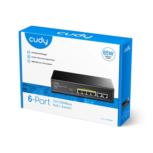 Schakelaar Cudy FS1006P 6x 100Mb 60 W PoE+