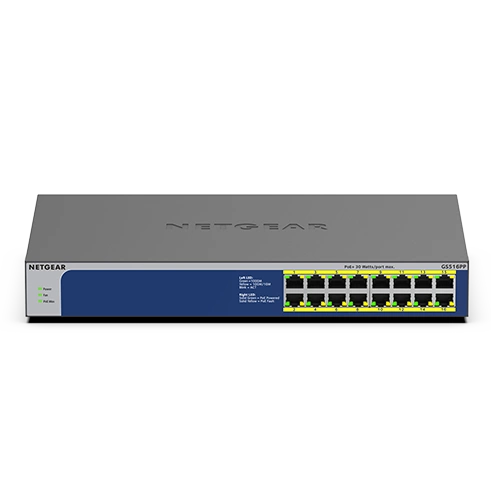 Schakelaar Netgear GS516PP-100EUS 16x 1Gb 260 W PoE+