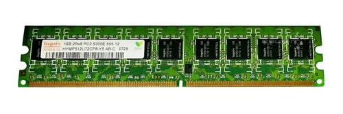RAM-geheugen 1x 1GB Hynix ECC UNBUFFERED DDR2 667MHz PC2-5300 UDIMM | HYMP512U72CP8-Y5