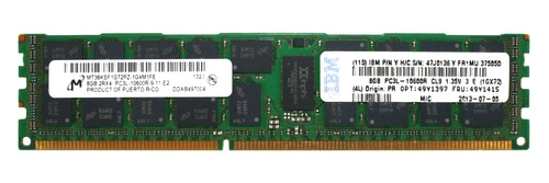 RAM-geheugen 1x 8GB Micron ECC REGISTERED DDR3 1333MHz PC3-10600 RDIMM | MT36KSF1G72PZ-1G4