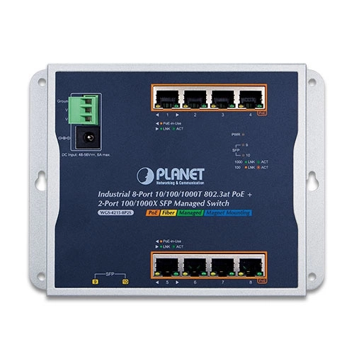 Schakelaar Planet WGS-4215-8P2S 8x 1Gb 2x SFP 200 W PoE+