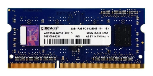 RAM-geheugen 1x 2GB Kingston SO-DIMM DDR3 1600MHz PC3-12800 | ACR256X64D3S16C11G 