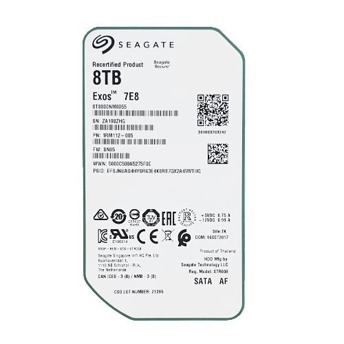 Harde schijf Seagate Exos 7E8 3.5'' HDD 8000GB 7200RPM SATA 6Gb/s 256MB | ST8000NM0055