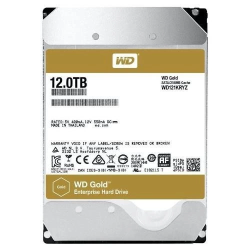 Harde schijf Western Digital GOLD 3.5'' HDD 12000GB 7200RPM SATA 6Gb/s 256MB | WD121KRYZ