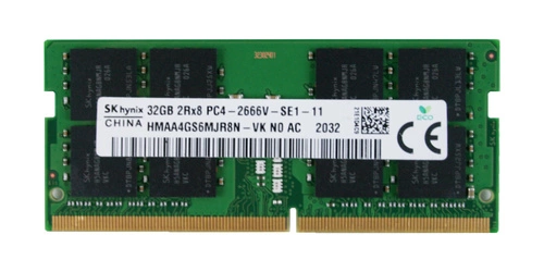 RAM-geheugen 1x 32GB Hynix SO-DIMM DDR4 2666MHz PC4-21300 | HMAA4GS6MJR8N-VK