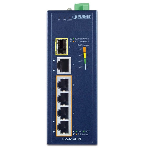 Schakelaar Planet IGS-614HPT 5x 1Gb 120 W PoE+