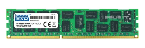 RAM-geheugen 1x 16GB GoodRAM ECC REGISTERED DDR3 2Rx4 1600MHz PC3-12800 RDIMM | W-MEM1600R3D416GLV