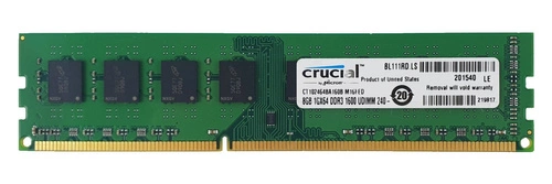 RAM-geheugen 1x 8GB Crucial NON-ECC UNBUFFERED DDR3 1600MHz PC3-12800 UDIMM | CT102464BA160B.M16