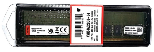 RAM-geheugen 1x 64GB Kingston ValueRAM DDR5 2Rx8 6400MHz PC5-51200 CUDIMM | KVR64A52BD8-64