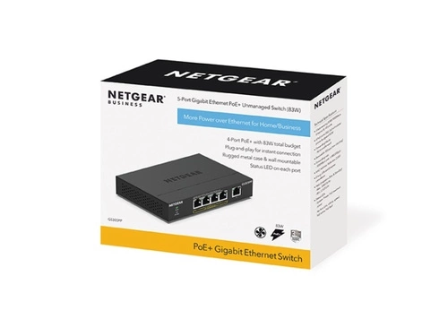 Schakelaar Netgear GS305PP-300EUS 5x 1Gb 83 W PoE+