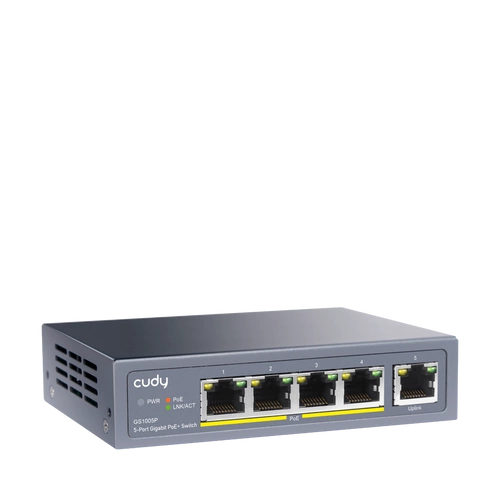 Schakelaar Cudy GS1005P 5x 1Gb 65 W PoE+