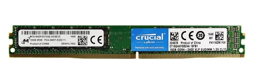 RAM-geheugen 1x 16GB Crucial ECC UNBUFFERED DDR4 2400MHz PC4-19200 UDIMM | CT16G4XFD824A