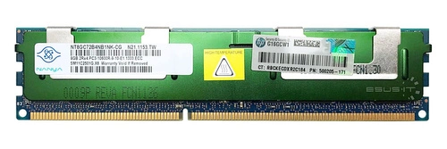 RAM-geheugen 1x 8GB Nanya ECC REGISTERED DDR3 2Rx4 1066MHz PC3-10600 RDIMM | NT8GC72B4NB1NK-CG