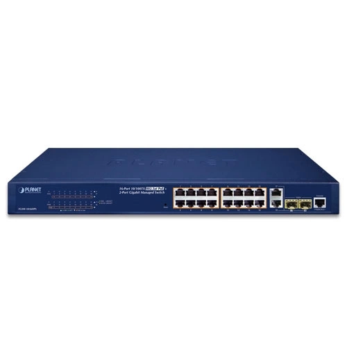 Schakelaar Planet FGSW-1816HPS 16x 100Mb 2x RJ-45/SFP 240 W PoE+