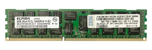 RAM-geheugen 1x 8GB ELPIDA ECC REGISTERED DDR3 1333MHz PC3-10600 RDIMM | EBJ81RF4EDWA-DJ-F