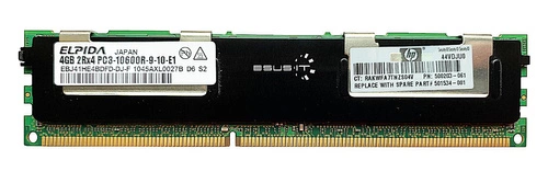 RAM-geheugen 1x 4GB ELPIDA ECC REGISTERED DDR3 2Rx4 1333MHz PC3-10600 RDIMM | EBJ41HE4BDFD-DJ-F
