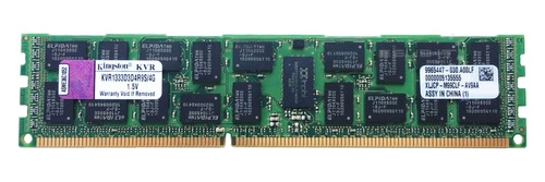 RAM-geheugen 1x 4GB Kingston ECC REGISTERED DDR3 1333MHz PC3-10600 RDIMM | KVR1333D3D4R9S/4G