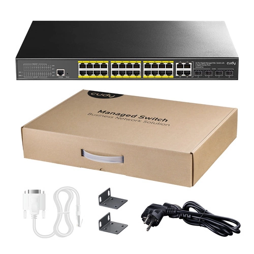 Schakelaar Cudy GS2028PS4-400W 24x 1Gb 4x RJ-45/SFP 400 W PoE+