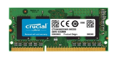 RAM-geheugen 1x 4GB Crucial SO-DIMM DDR3 1600MHz PC3-12800 | CT51264BF160BJ