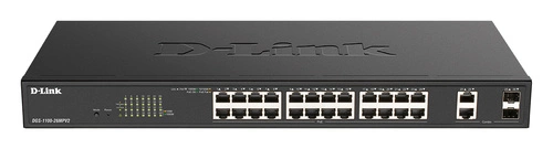 Schakelaar D-Link DGS-1100-26MPV2/E 24x 1Gb 2x RJ-45/SFP 370 W PoE+