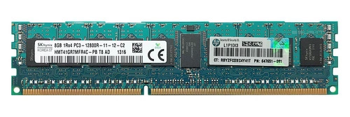 RAM-geheugen 1x 8GB Hynix ECC REGISTERED DDR3 1600MHz PC3-12800 RDIMM | HMT41GV7AFR8A-PB