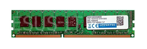 RAM-geheugen 1x 8GB HYPERTEC ECC UNBUFFERED DDR3 1600MHz PC3-12800 UDIMM | MEM128008GBDE