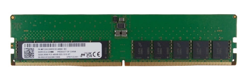 RAM-geheugen 1x 32 GB Micron ECC UNBUFFERED DDR5 2Rx8 4800MHz PC5-38400 UDIMM | MTC20C2085S1EC48BA1R