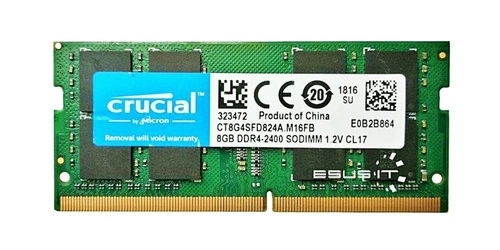 RAM-geheugen 1x 8GB Crucial SO-DIMM DDR4 2400MHz PC4-19200 | CT8G4SFD824A