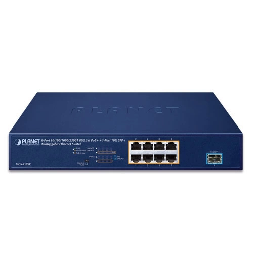 Schakelaar Planet MGS-910XP 8x 2.5Gb 1x SFP+ 120 W PoE++