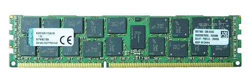 RAM-geheugen 1x 16GB Kingston ECC REGISTERED DDR3 1600MHz PC3-12800 RDIMM | KVR16R11D4/16