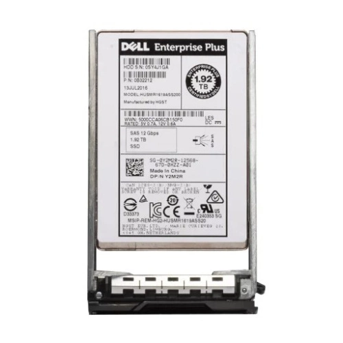 Schijf SSD gewijd voor de server DELL 1.92TB 2.5'' SAS 12Gb/s Y2M2R gebruikt