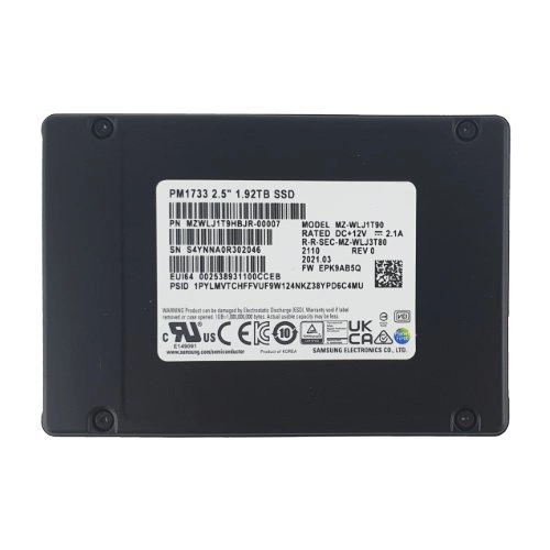 SSD-schijf Samsung PM1733 1920GB U.2 NVMe PCIe | MZWLJ1T9HBJR