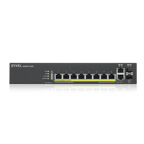 Schakelaar Zyxel GS2220-10HP-EU0101F 8x 1Gb 2x RJ-45/SFP combo ports 180W PoE+