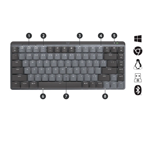 Draadloze toetsenbord Logitech MX Mini Mechanical QWERTY