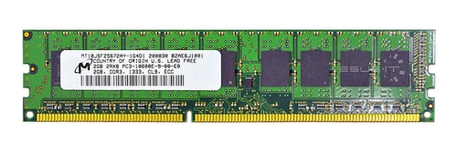RAM-geheugen 1x 2GB Micron ECC UNBUFFERED DDR3 1333MHz PC3-10600 UDIMM | MT18JSF25672AY-1G4D1