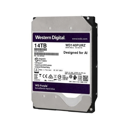 Harde schijf Western Digital PURPLE 3.5'' HDD 14000GB 7200RPM SATA 6Gb/s 512MB | WD140PURZ