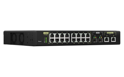 Schakelaar QNAP QSW-M2116P-2T2S 16x 2.5Gb | 2x 10Gb 2x SFP+ 280 W PoE+/PoE++