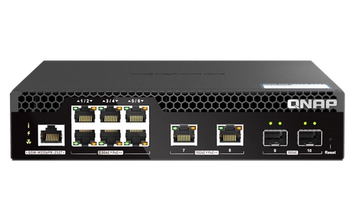 Schakelaar QNAP QSW-M2106PR-2S2T 6x 2.5Gb | 2x 10Gb 2x SFP+ 310 W PoE+/PoE++