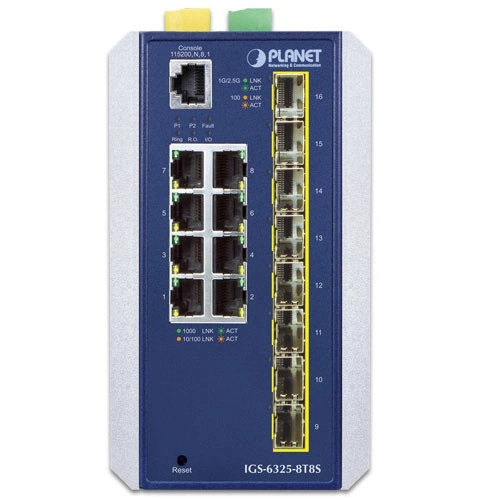 Schakelaar Planet IGS-6325-8T8S 8x 1Gb 8x SFP