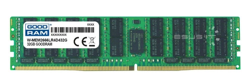 RAM-geheugen 1x 32GB GoodRAM ECC LOAD REDUCED DDR4 2Rx4 2666MHz PC4-21300 LRDIMM | W-MEM2666LR4D432G